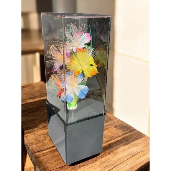 Ho Ho Arts Fiber Optic LED Flower Lamp With Black Base & Multicolor Glow - Picture 6 of 14